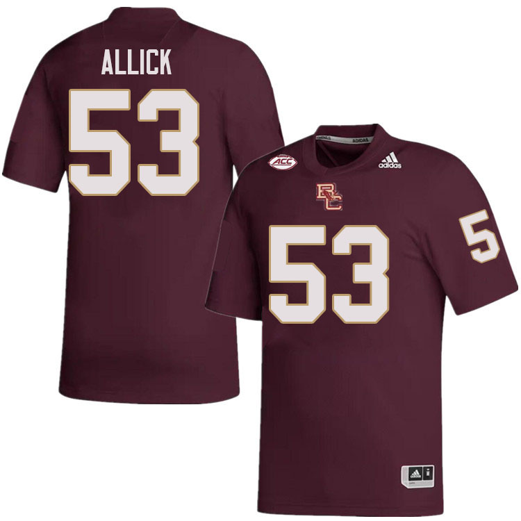 Boston College Eagles #53 Dwayne Allick College Football Jerseys Stitched-Maroon